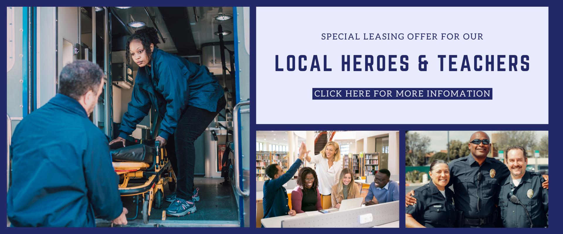 Special leasing offer  for our 

local heroes and teachers

click here for more details